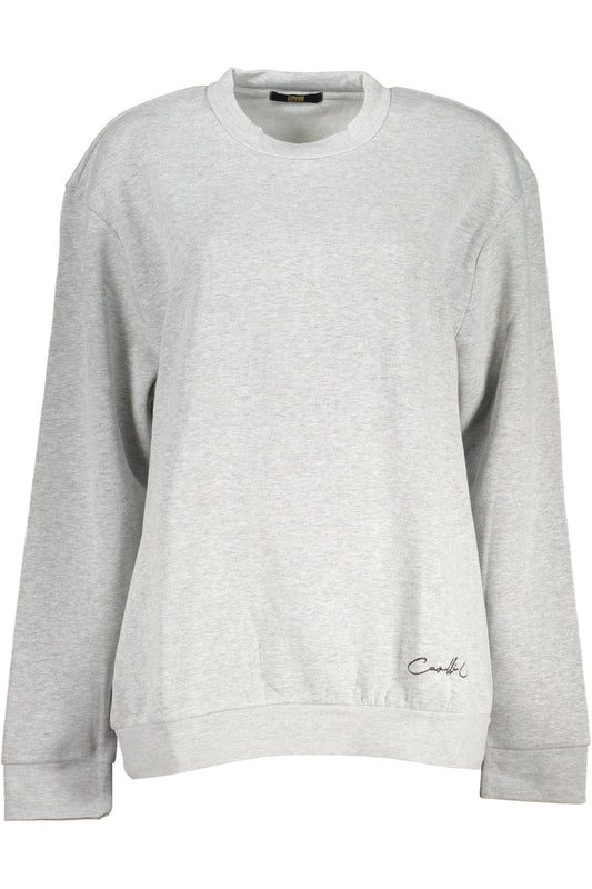 CAVALLI CLASS GRAUES SWEATSHIRT MIT REISSVERSCHLUSS FÜR DAMEN