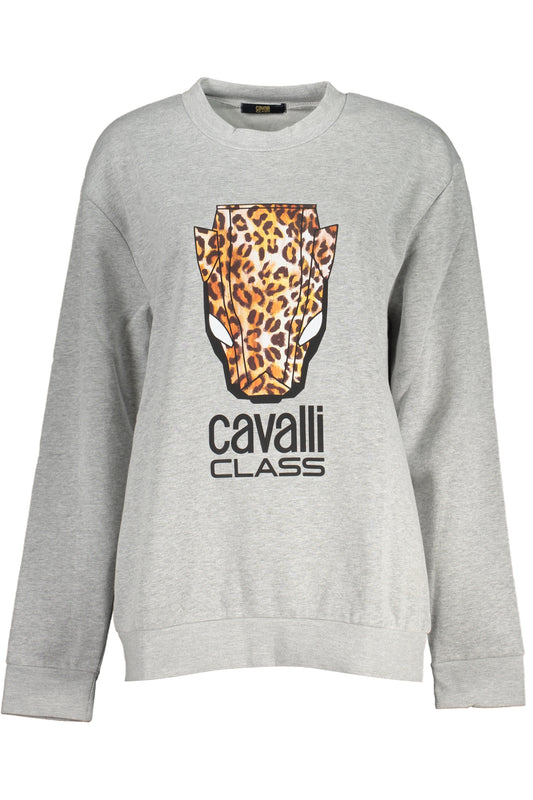 CAVALLI CLASS GRAUES SWEATSHIRT MIT REISSVERSCHLUSS FÜR DAMEN