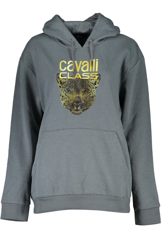 CAVALLI CLASS GRAUES SWEATSHIRT MIT REISSVERSCHLUSS FÜR DAMEN