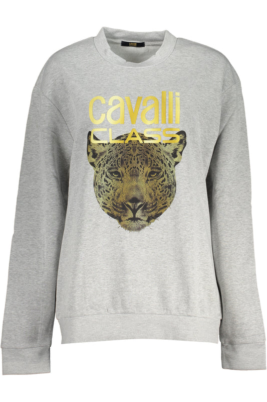 CAVALLI CLASS GRAUES SWEATSHIRT MIT REISSVERSCHLUSS FÜR DAMEN