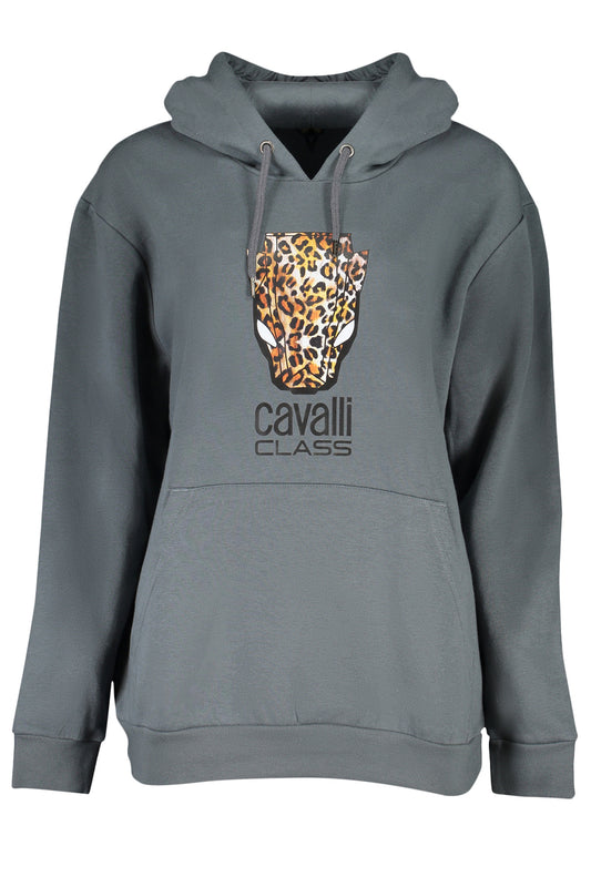 CAVALLI CLASS GRAUES SWEATSHIRT MIT REISSVERSCHLUSS FÜR DAMEN