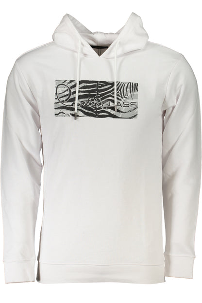 CAVALLI CLASS WEISSES SWEATSHIRT FÜR HERREN MIT REISSVERSCHLUSS