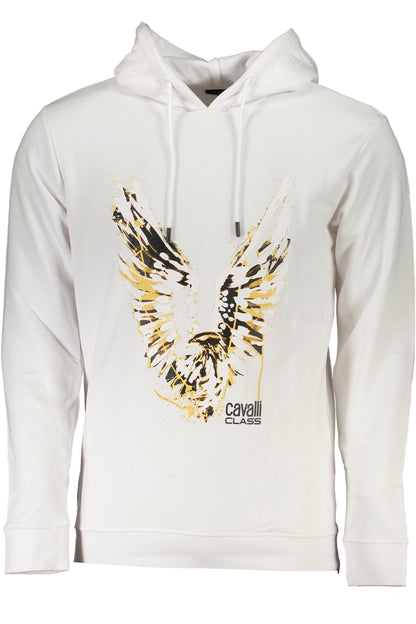 CAVALLI CLASS WEISSES SWEATSHIRT FÜR HERREN MIT REISSVERSCHLUSS