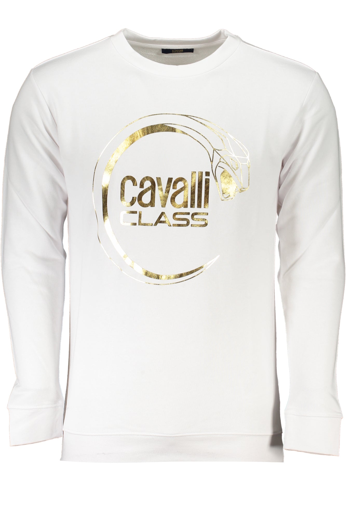 CAVALLI CLASS WEISSES SWEATSHIRT FÜR HERREN MIT REISSVERSCHLUSS