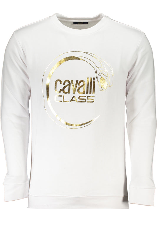 CAVALLI CLASS WEISSES SWEATSHIRT FÜR HERREN MIT REISSVERSCHLUSS