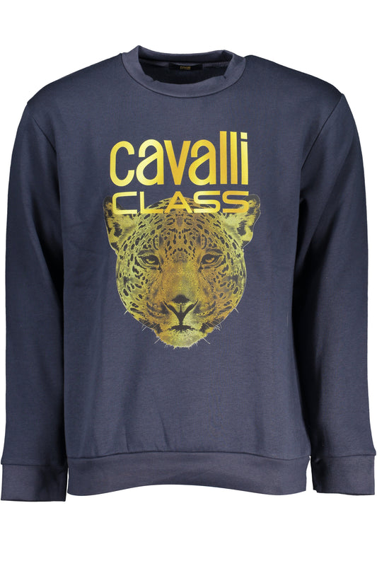 CAVALLI CLASS BLAUES SWEATSHIRT FÜR HERREN MIT REISSVERSCHLUSS