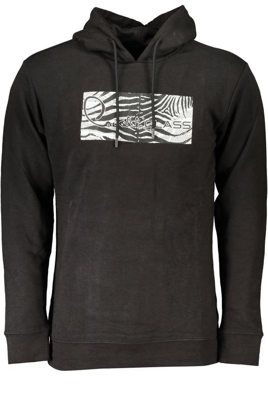 CAVALLI CLASS SCHWARZES HERREN-SWEATSHIRT MIT ZIP-OUT