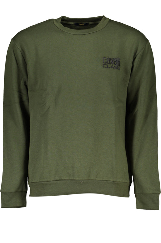 CAVALLI CLASS GRÜNES HERREN-SWEATSHIRT MIT REISSVERSCHLUSS