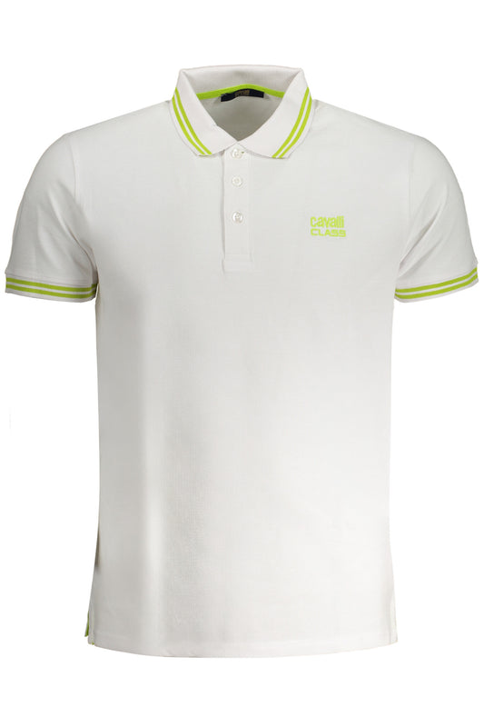 Weißes, kurzärmliges Herren-Poloshirt der Cavalli-Klasse