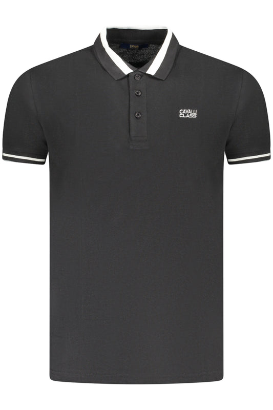 CAVALLI CLASS POLO KURZARM HERREN SCHWARZ