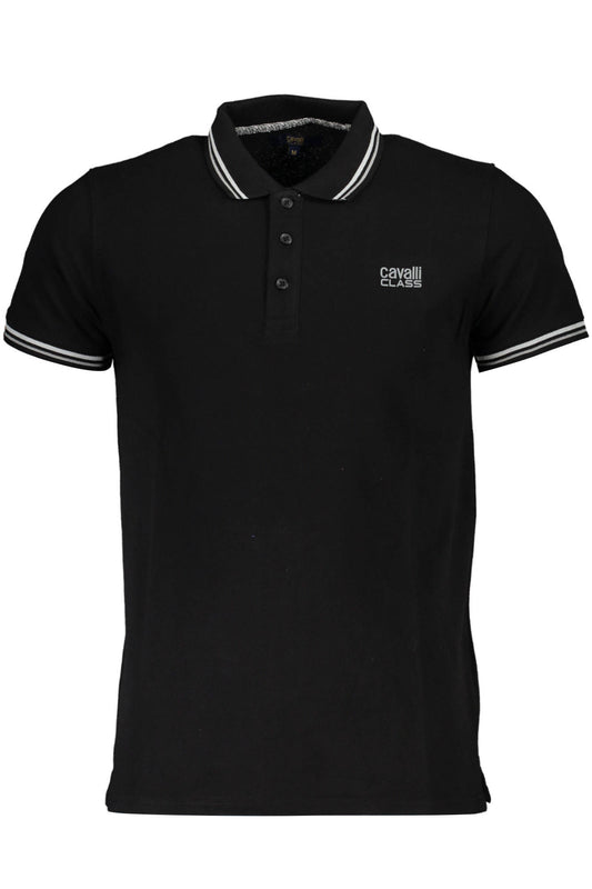 CAVALLI CLASS POLO KURZARM HERREN SCHWARZ