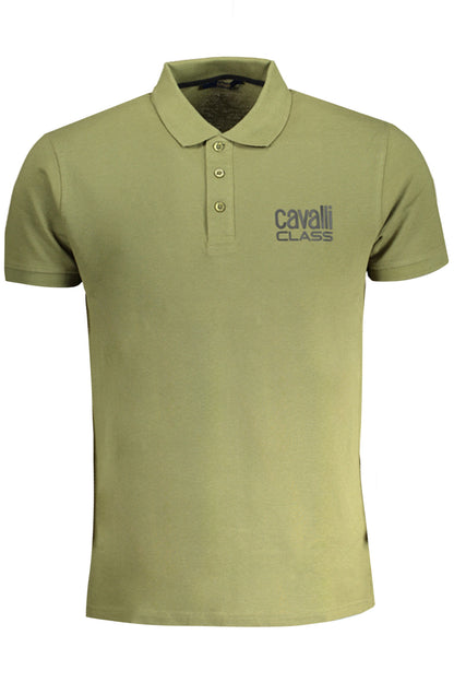 GRÜNES KURZÄRMELIGES POLOSHIRT FÜR HERREN DER CAVALLI-KLASSE
