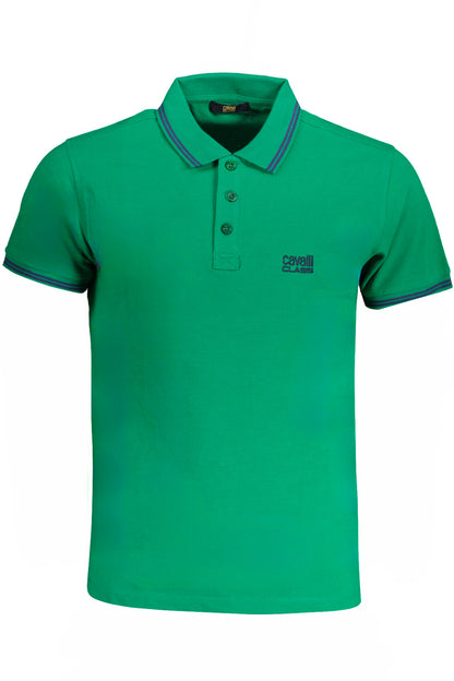 GRÜNES KURZÄRMELIGES POLOSHIRT FÜR HERREN DER CAVALLI-KLASSE