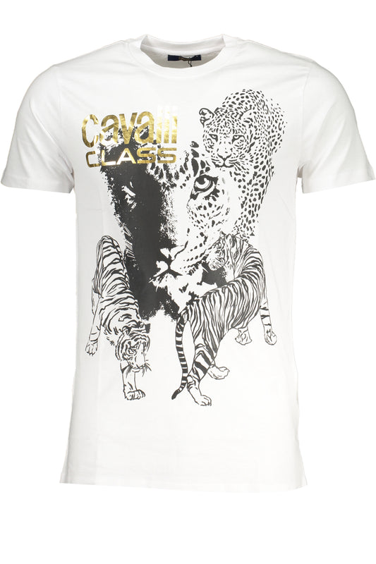CAVALLI CLASS HERREN-KURZÄRMELIGES T-SHIRT WEISS