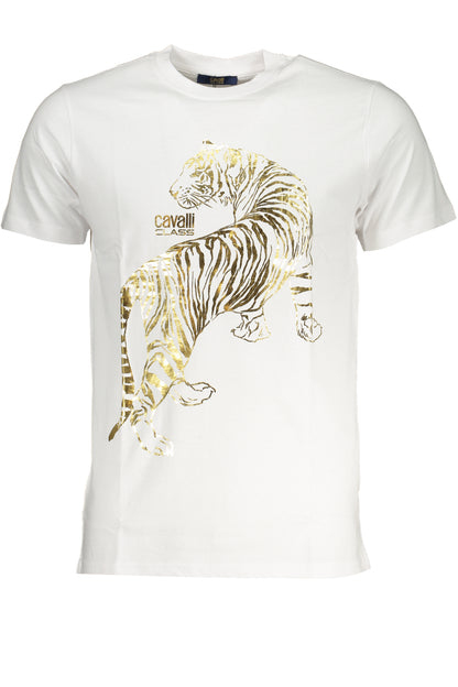 CAVALLI CLASS HERREN-KURZÄRMELIGES T-SHIRT WEISS