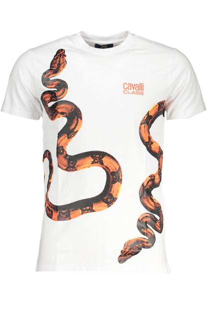 CAVALLI CLASS HERREN-KURZÄRMELIGES T-SHIRT WEISS