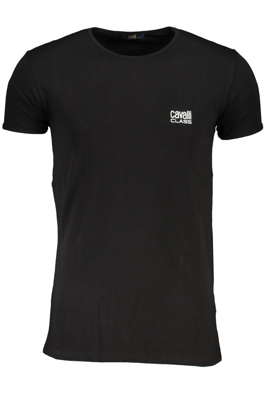 CAVALLI CLASS HERREN-KURZARM-T-SHIRT SCHWARZ