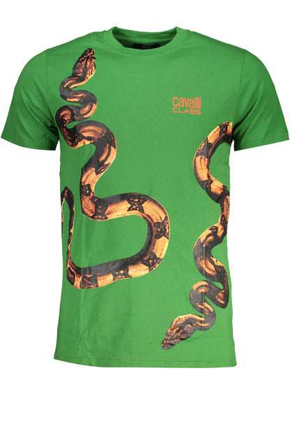 CAVALLI CLASS GRÜNES KURZÄRMELIGES HERREN-T-SHIRT