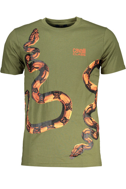 CAVALLI CLASS GRÜNES KURZÄRMELIGES HERREN-T-SHIRT