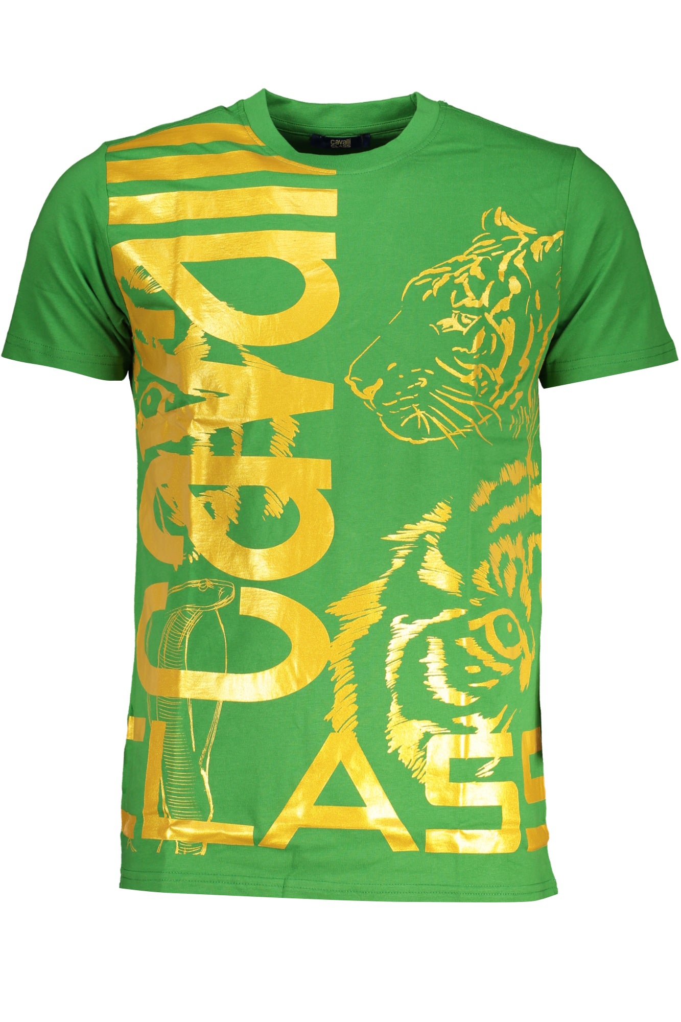 CAVALLI CLASS GRÜNES KURZÄRMELIGES HERREN-T-SHIRT