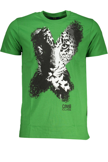 CAVALLI CLASS GRÜNES KURZÄRMELIGES HERREN-T-SHIRT