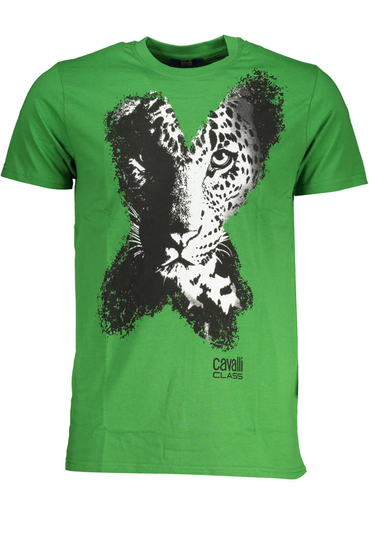CAVALLI CLASS GRÜNES KURZÄRMELIGES HERREN-T-SHIRT