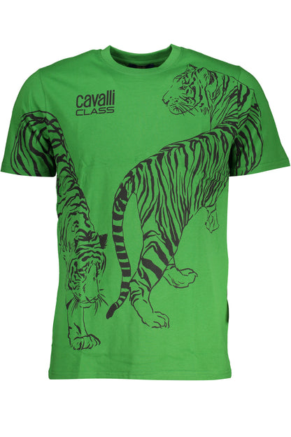 CAVALLI CLASS GRÜNES KURZÄRMELIGES HERREN-T-SHIRT