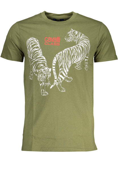 CAVALLI CLASS GRÜNES KURZÄRMELIGES HERREN-T-SHIRT