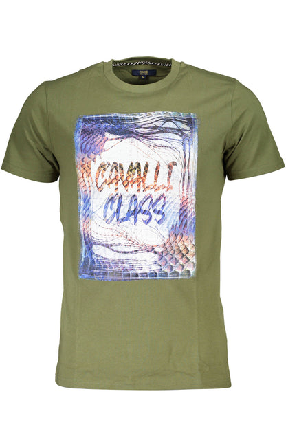 CAVALLI CLASS LANGARM-T-SHIRT HERREN-ÄRMEL-T-SHIRT GRÜN