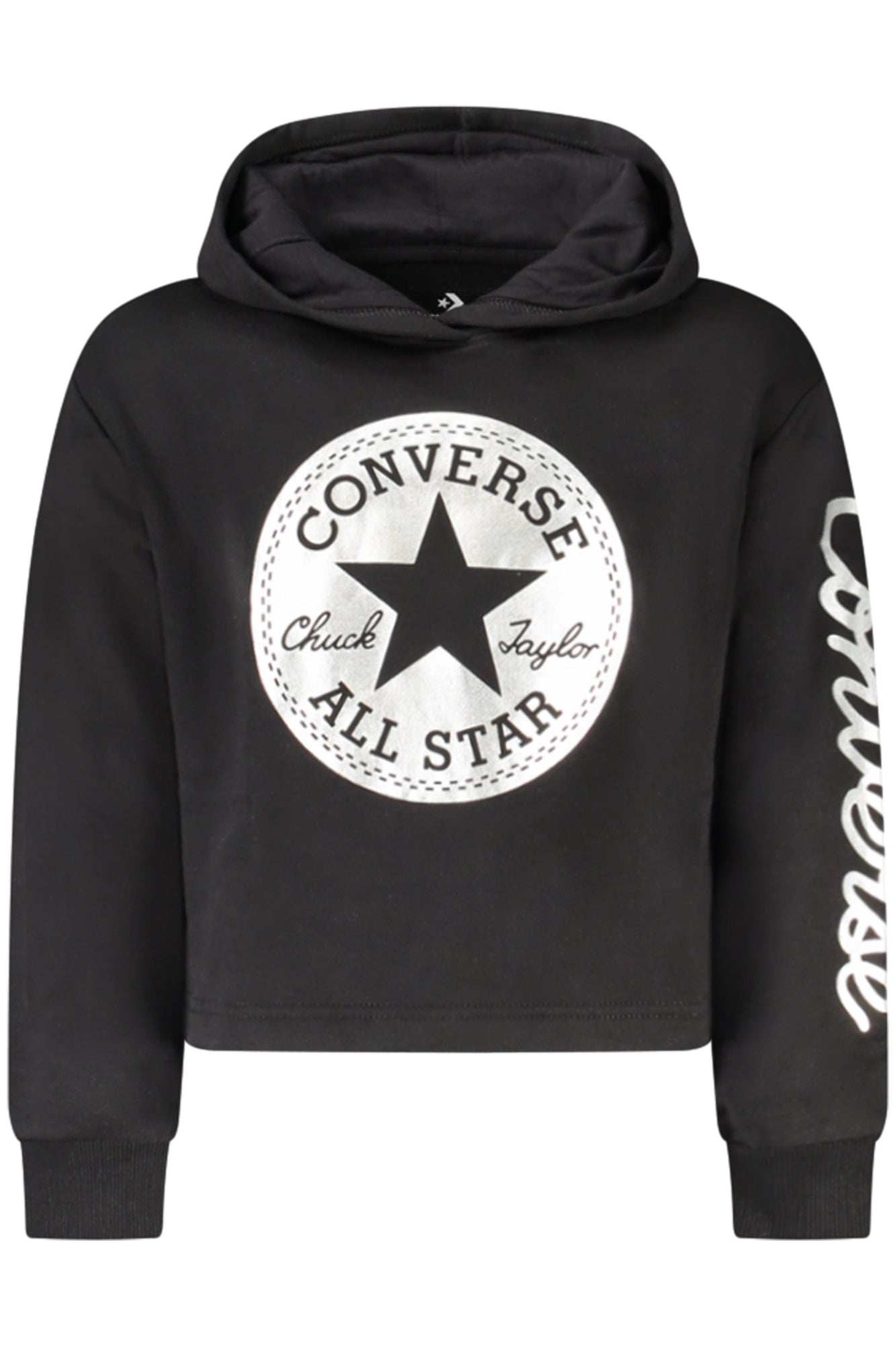 Converse Mädchen Zip-Up Hoodie, Schwarz