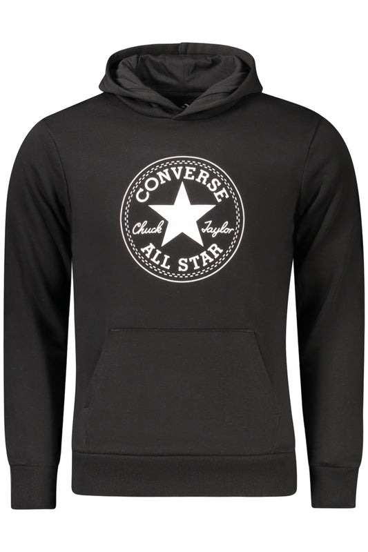 Converse – Schwarzer Kapuzenpullover mit Reißverschluss für Kinder