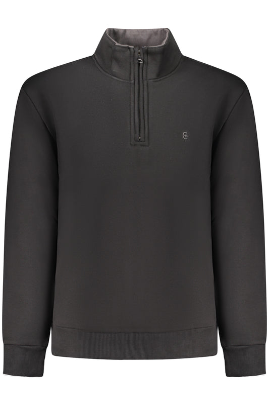 COVERI MOVING Herren-Sweatshirt mit Reißverschluss, schwarz