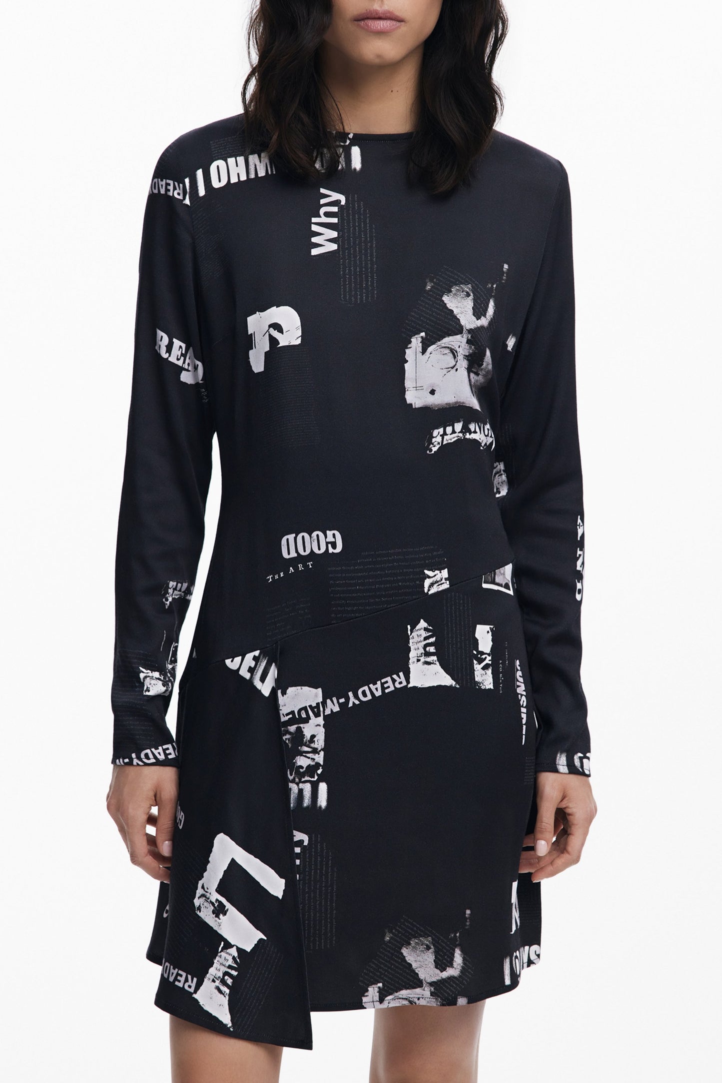 DESIGUAL DAMEN KURZES SCHWARZES KLEID