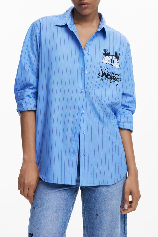 DESIGUAL DAMEN LANGARMSHIRT, BLAU