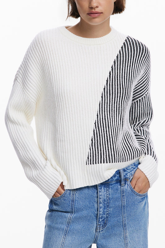 DESIGUAL DAMEN WEISSER PULLOVER