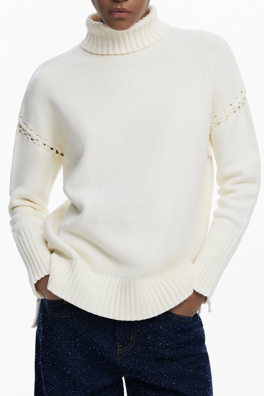 DESIGUAL WEISSER PULLOVER FÜR DAMEN