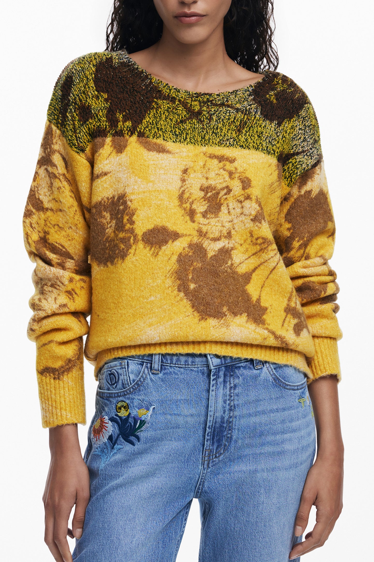 DESIGUAL DAMEN-GELBER PULLOVER
