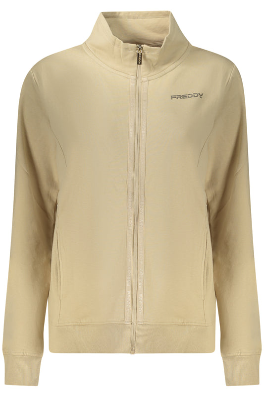 FREDDY BEIGE DAMEN-SWEATSHIRT MIT REISSVERSCHLUSS