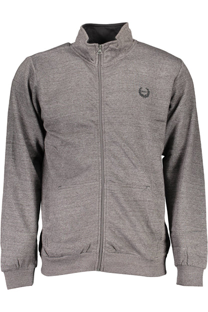 GIAN MARCO VENTURI HERREN-SWEATSHIRT MIT ZIP-UP GRAU