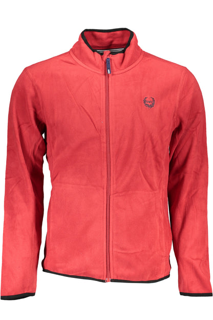 GIAN MARCO VENTURI HERREN-SWEATSHIRT MIT ROTEM ZIP