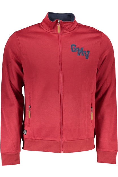 GIAN MARCO VENTURI HERREN-SWEATSHIRT MIT ROTEM ZIP