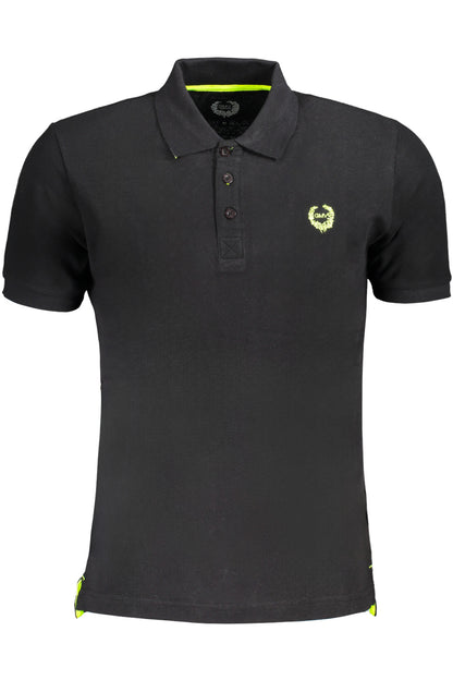 GIAN MARCO VENTURI SCHWARZES KURZÄRMELIGES POLOSHIRT FÜR HERREN
