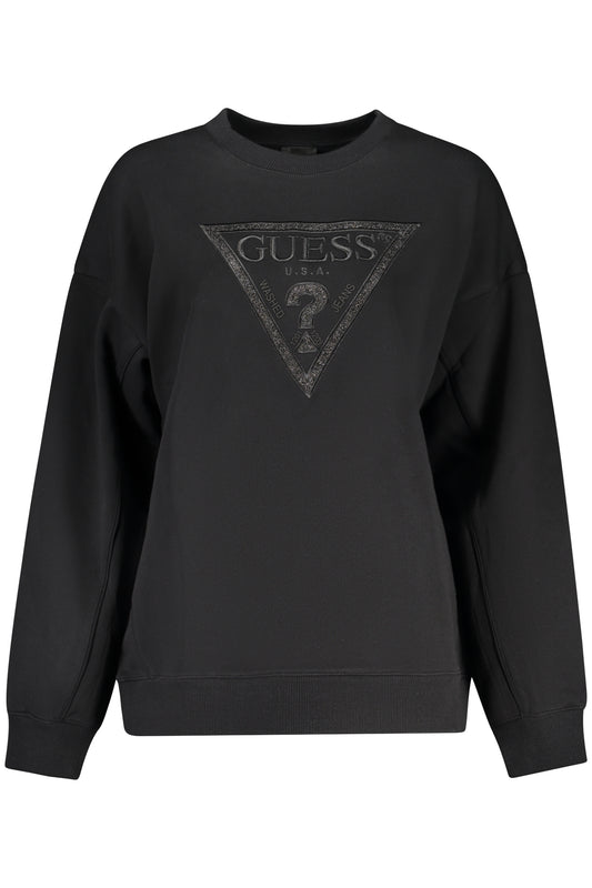 SCHWARZES DAMEN-SWEATSHIRT MIT REISSVERSCHLUSS VON GUESS JEANS