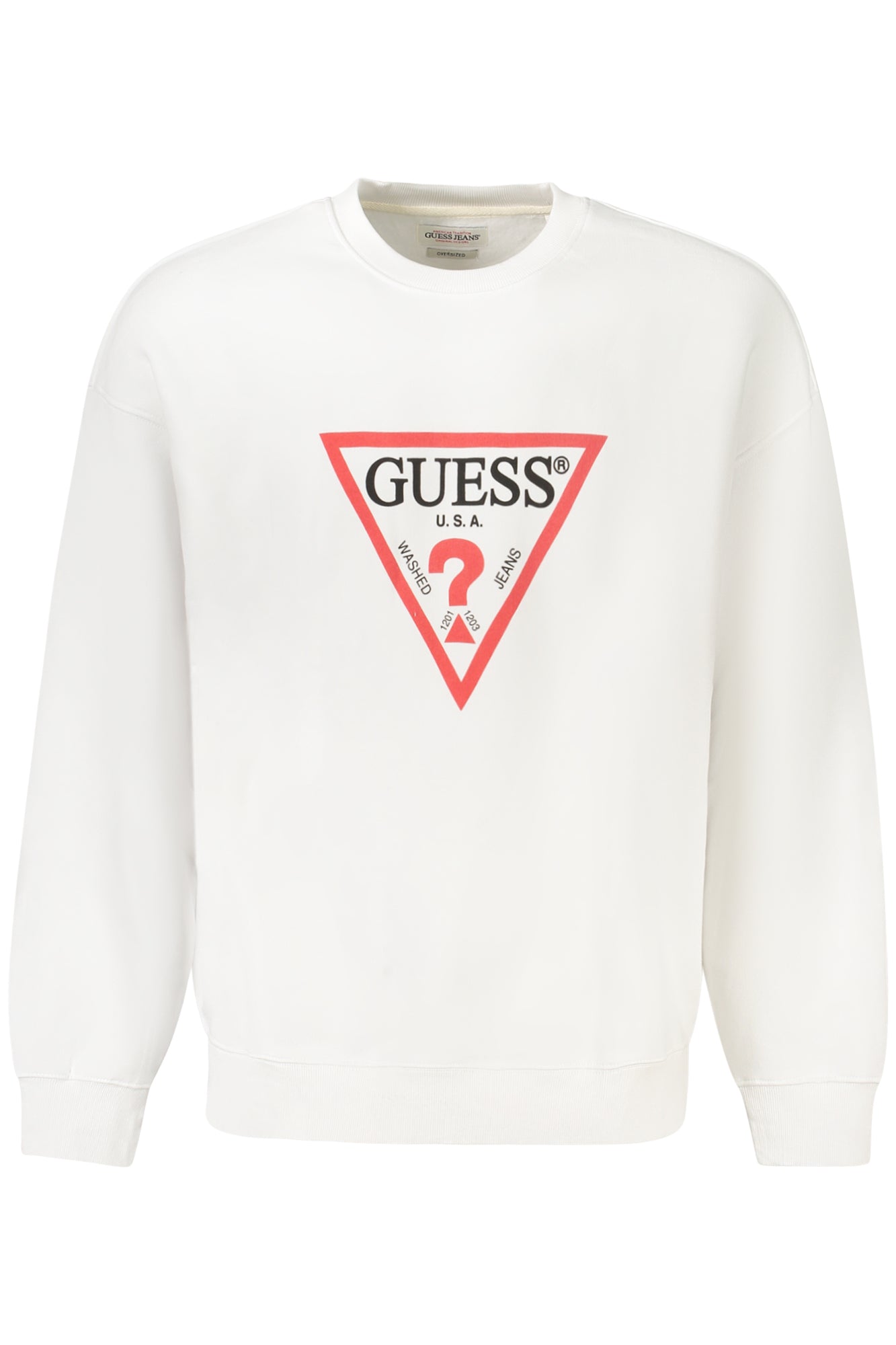 GUESS JEANS SWEATSHIRT OHNE REISSVERSCHLUSS HERREN WEISS
