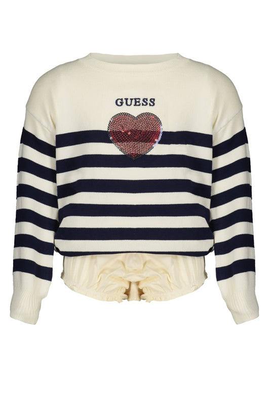 GUESS JEANS WEISSER MÄDCHENPULLOVER