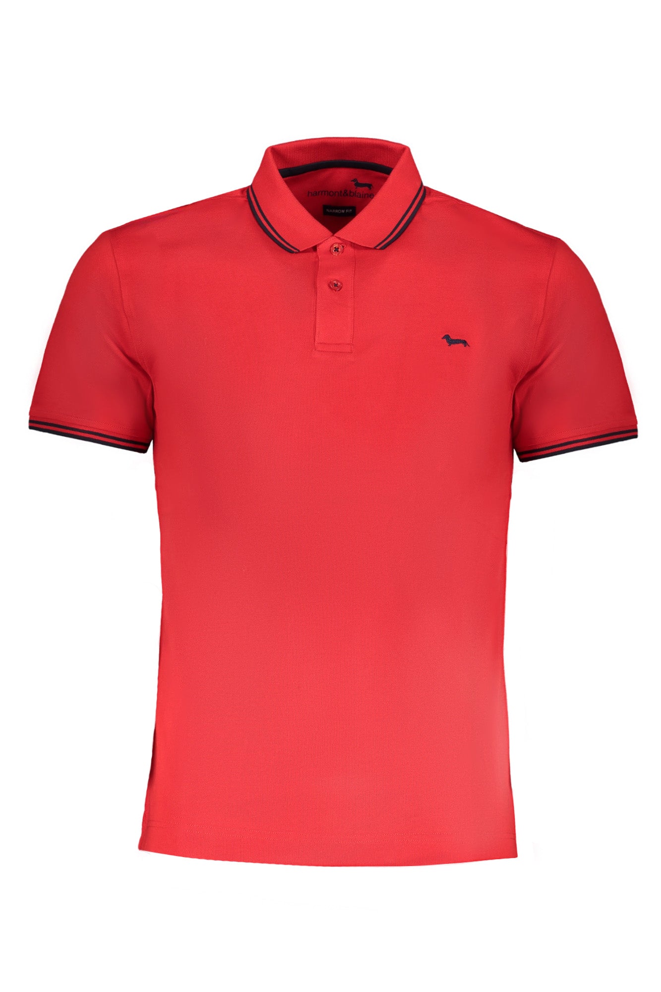 HARMONT &amp; BLAINE ROTES KURZÄRMELIGES POLOSHIRT FÜR HERREN