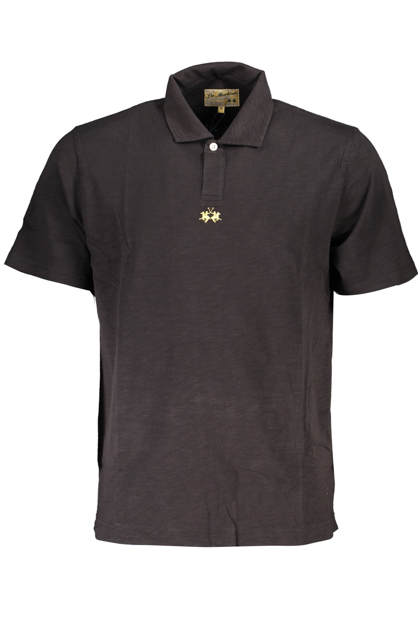 LA MARTINA SCHWARZES KURZÄRMELIGES POLOSHIRT FÜR HERREN
