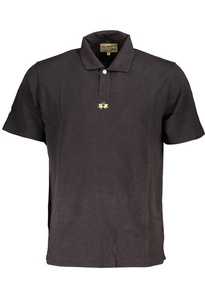 LA MARTINA SCHWARZES KURZÄRMELIGES POLOSHIRT FÜR HERREN