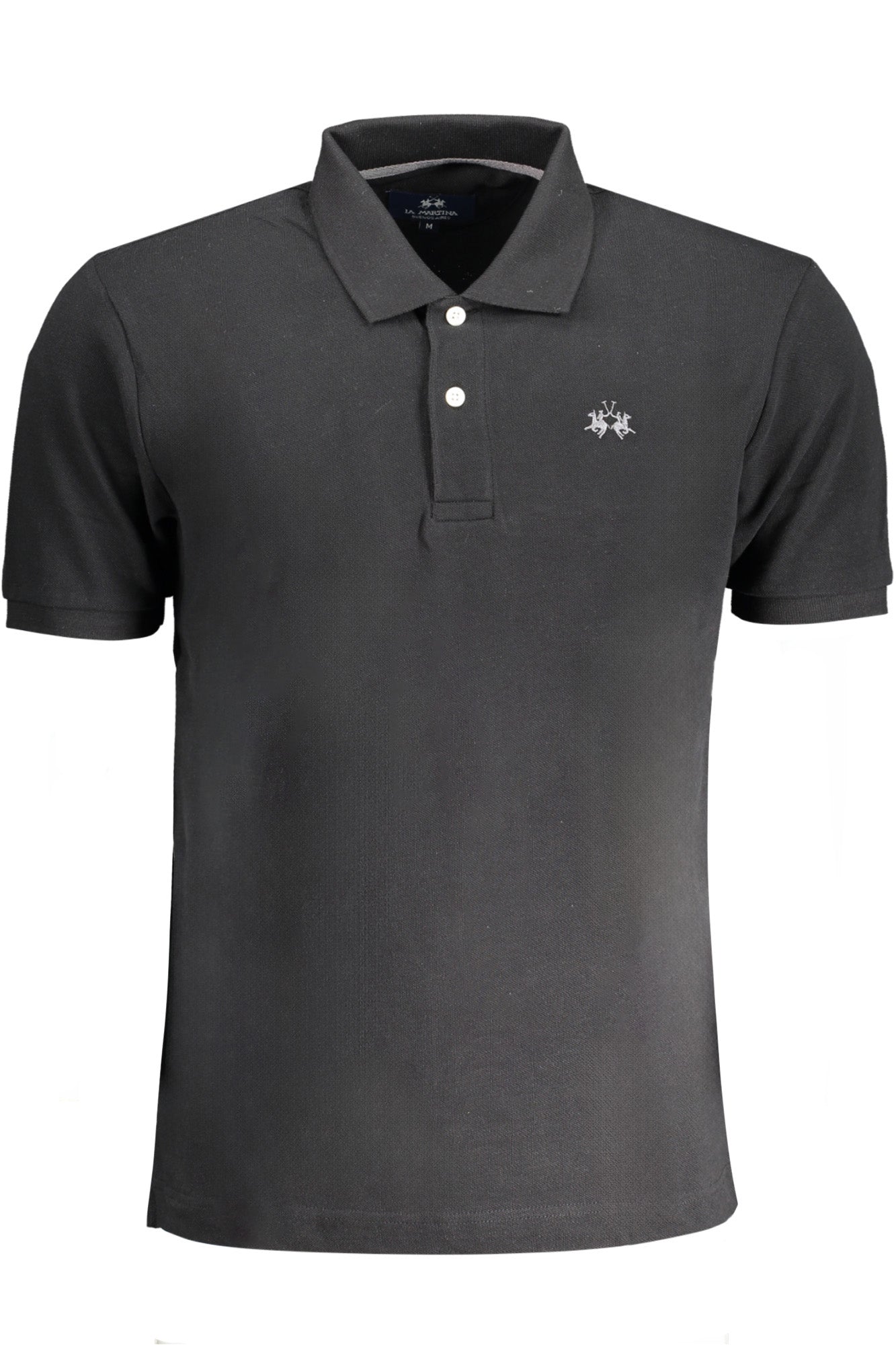 LA MARTINA SCHWARZES KURZÄRMELIGES POLOSHIRT FÜR HERREN