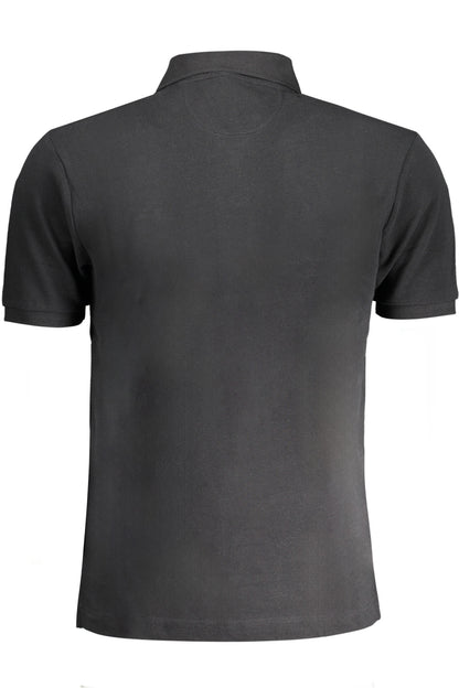 LA MARTINA SCHWARZES KURZÄRMELIGES POLOSHIRT FÜR HERREN